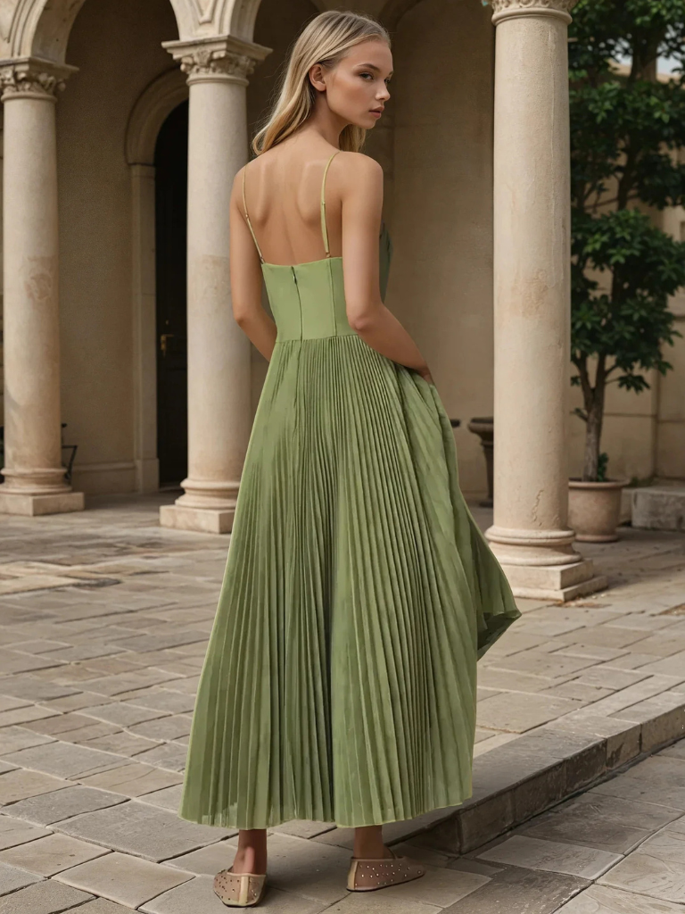 Sonya™ | Elegant Pleated Maxi Dress