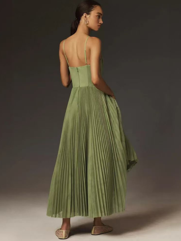 Sonya™ | Elegant Pleated Maxi Dress