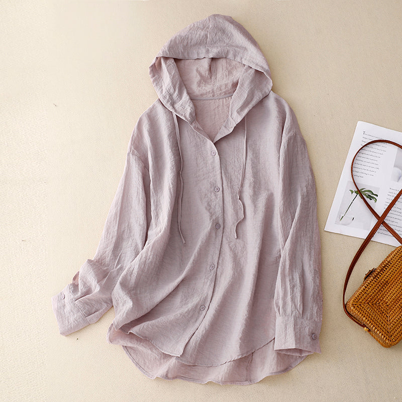 Victoria™ | Button-Detail Lightweight Hoodie