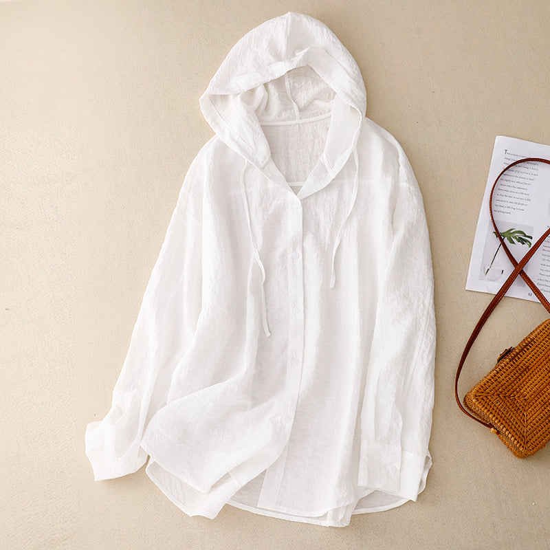 Victoria™ | Button-Detail Lightweight Hoodie