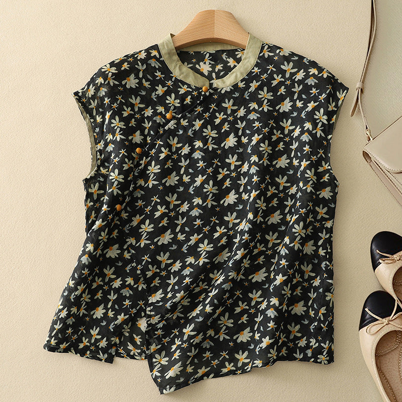 Amanda™ | Retro Sleeveless Blouse