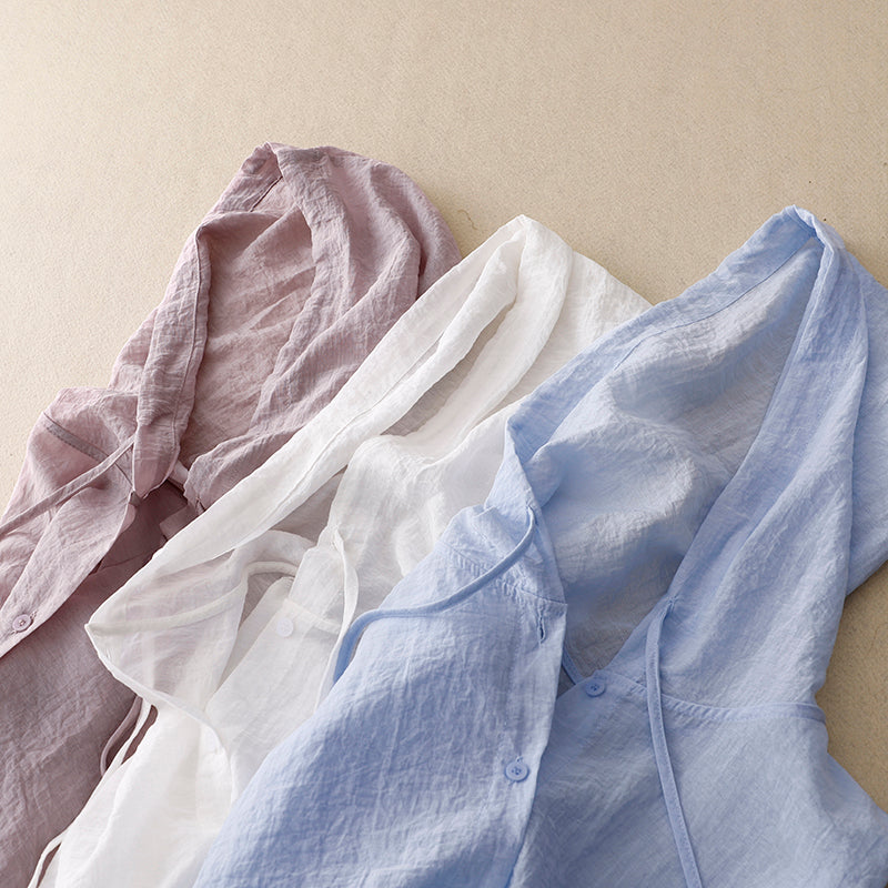 Victoria™ | Button-Detail Lightweight Hoodie