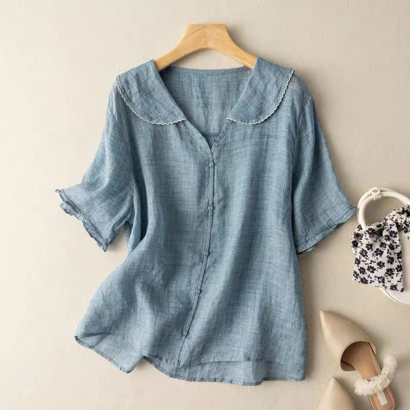 Kristi™ | Retro-Inspired Blouse with Button Accents