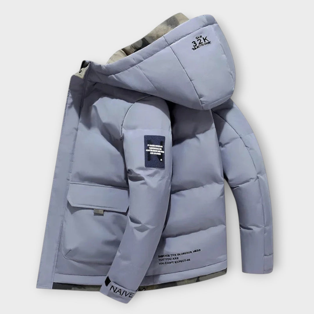 Men’s Insulated Winter Parka Jacket with Hood