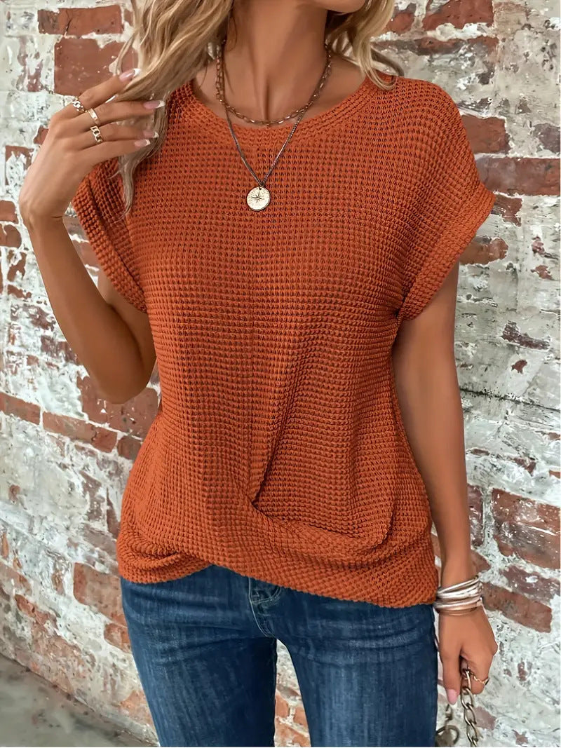 Sylvia™ | Cozy Waffle Knit Tee