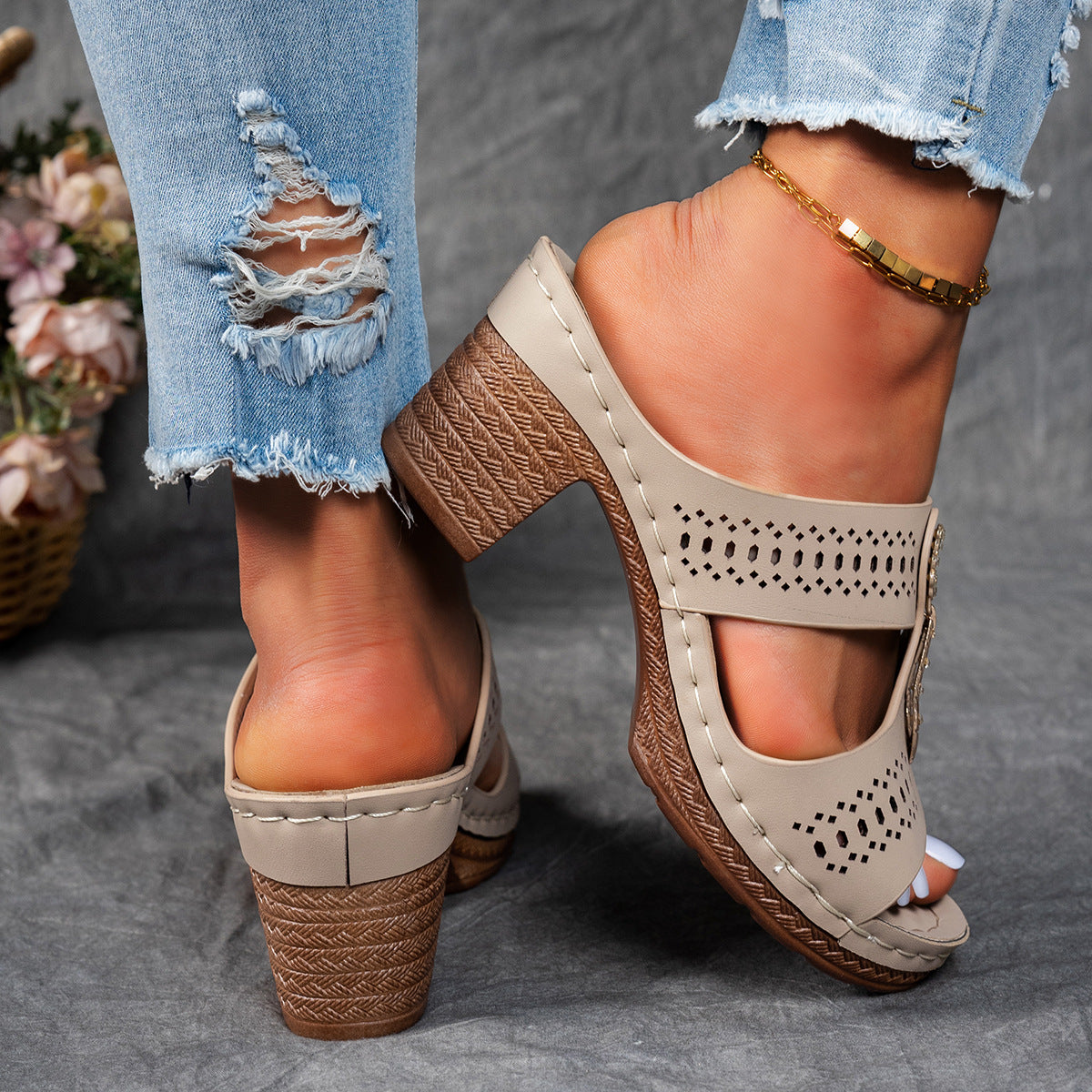 Finley | Women's Rhinestone-Embellished Orthopedic Flat Sandals
