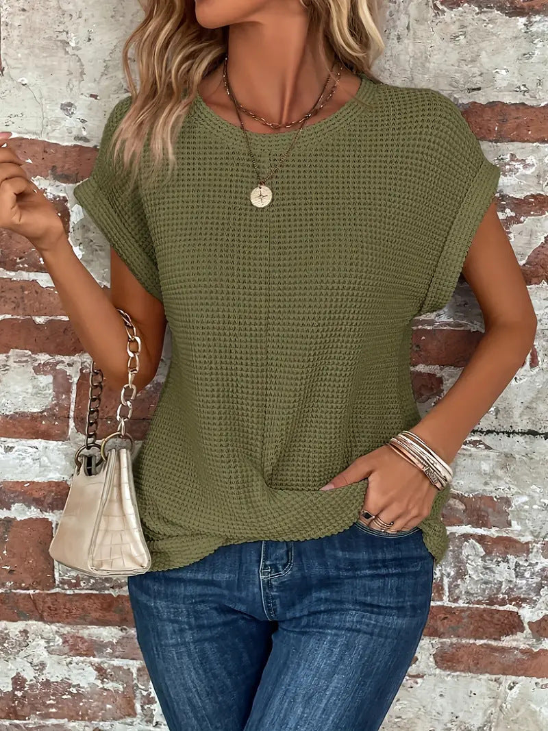 Sylvia™ | Cozy Waffle Knit Tee