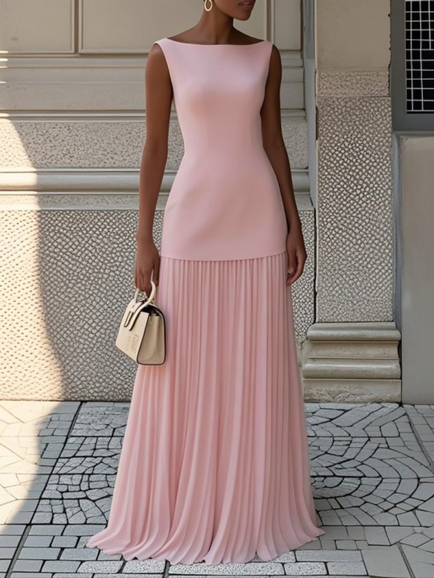 Eliza™ Sleeveless Pleated Maxi Gown