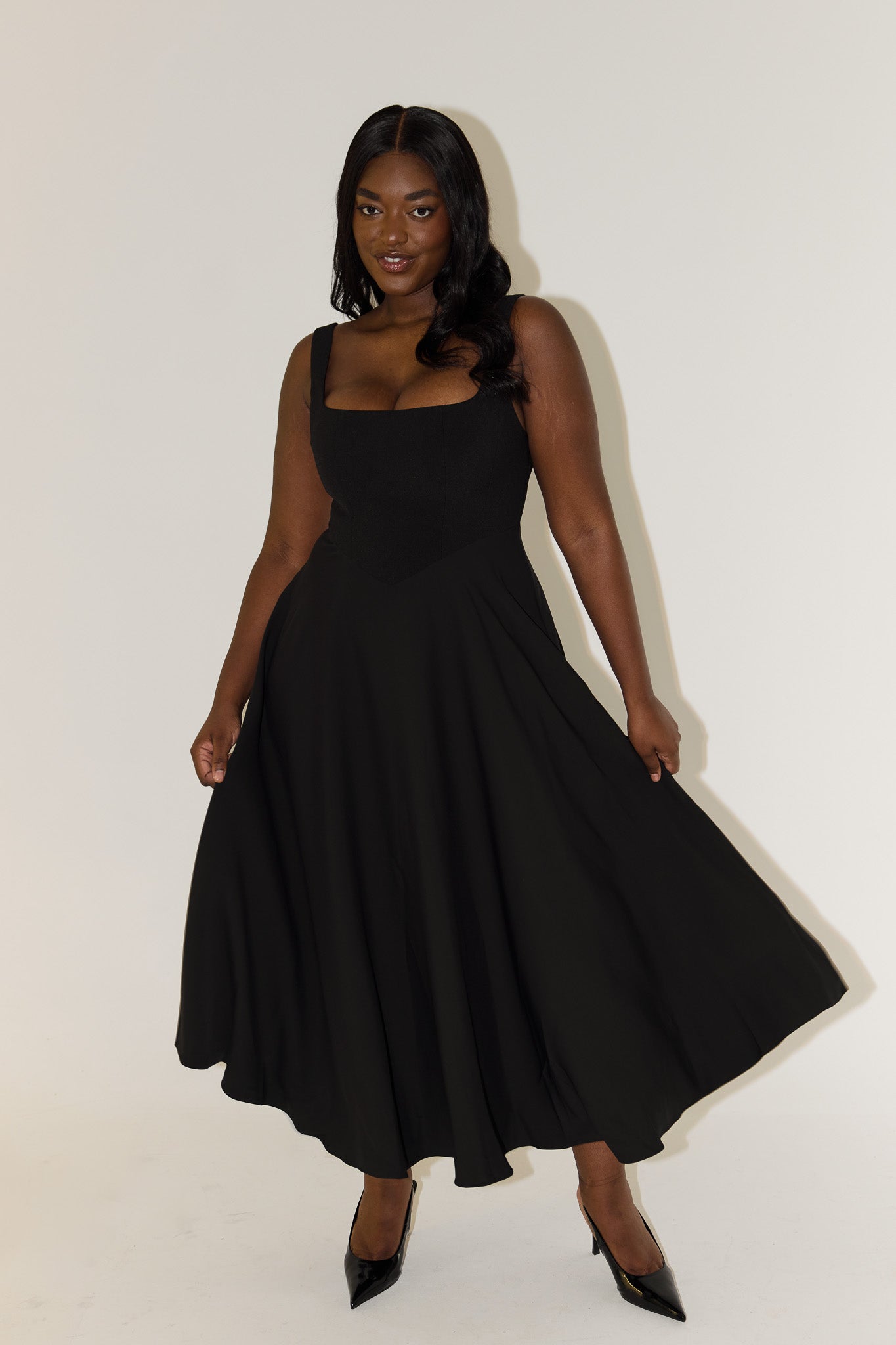 Angela™ | Elegant Flowing Midi Dress
