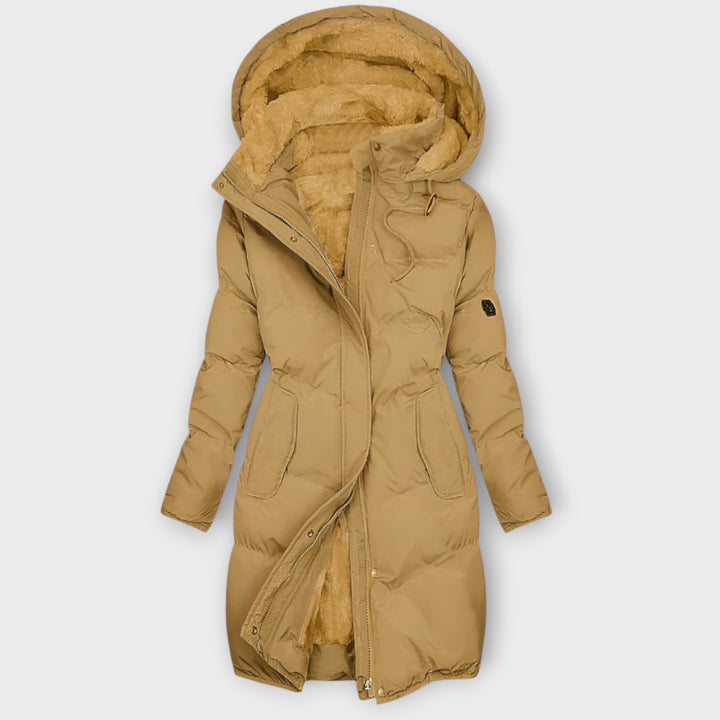 Women’s Long Quilted Hooded Coat for Winter Wear