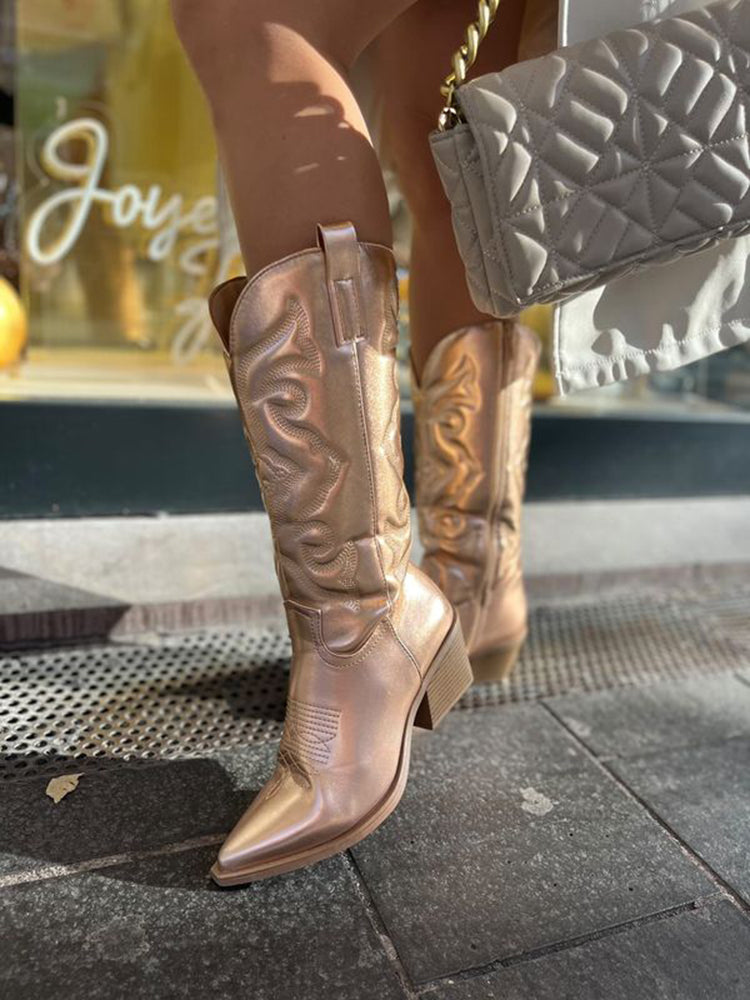 Gracie™ | Chic Metallic Western Boots