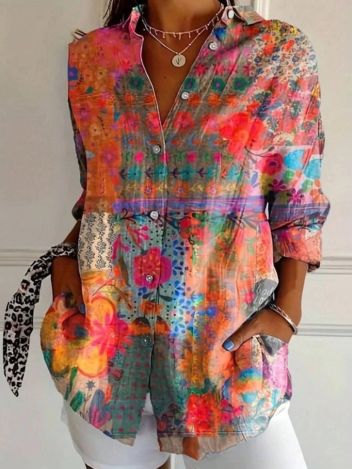 Terri™ | Vibrant Blouse Featuring Whimsical Print
