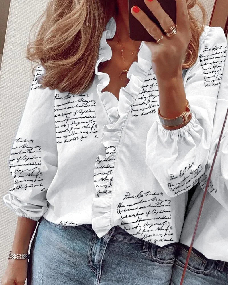 Enola™ | Playful Ruffle Feminine Blouse