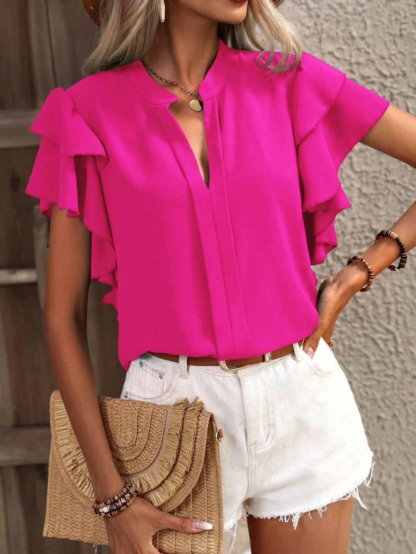 Amira™ | Stylish Blouse Featuring Graceful Ruffle Sleeves