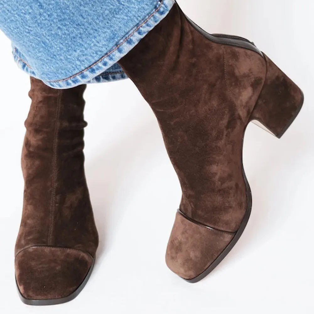 Scarlett™ | Square Toe Heeled Ankle Boots