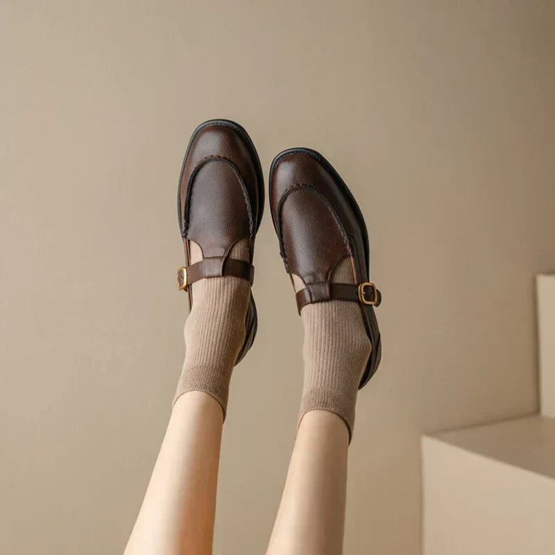 Delia | Women's Vintage T-Strap Mary Jane Shoes with Round Toe and Low Heel