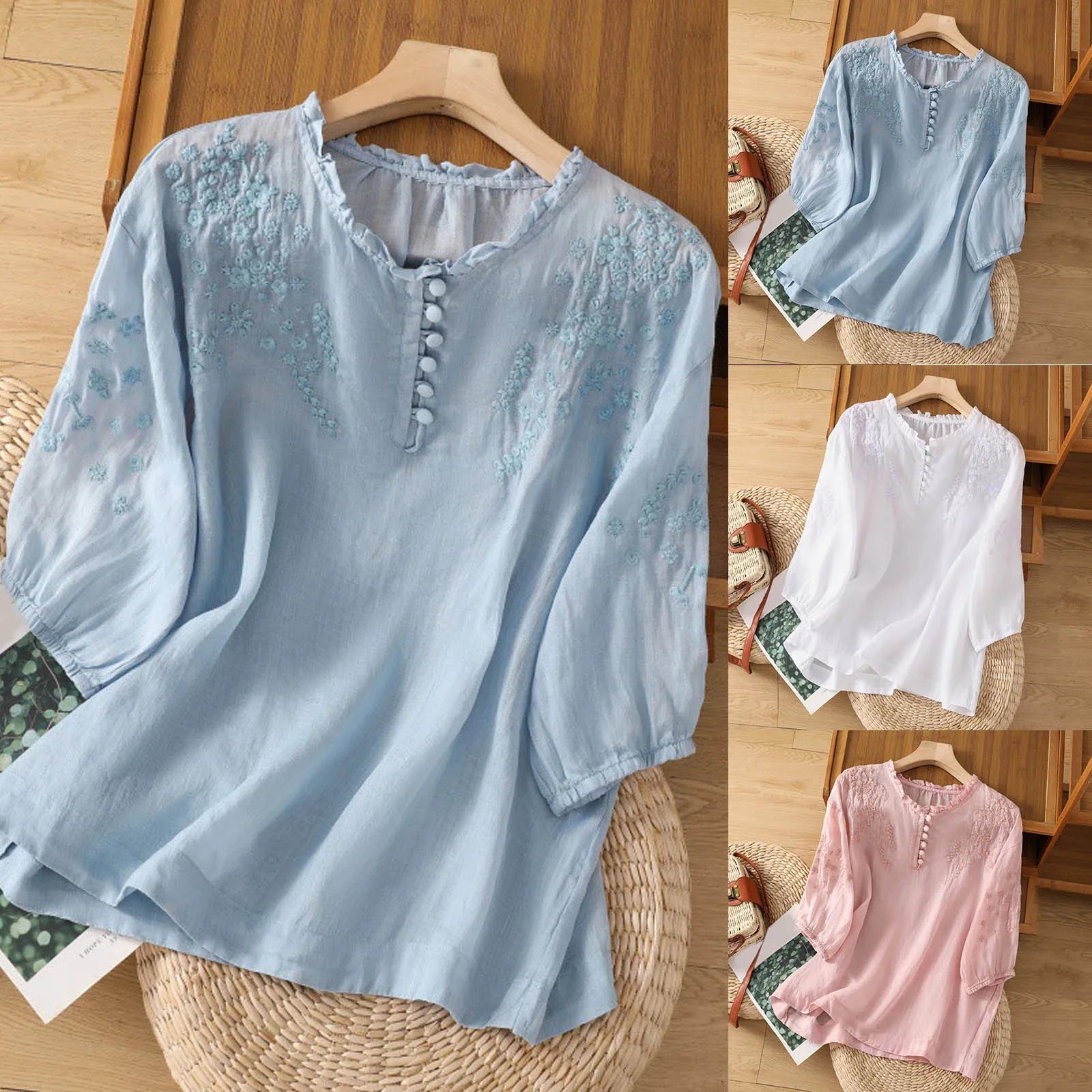 Suzanne™ | Floral Print Button-Up Blouse