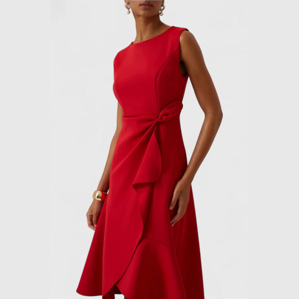Sheila™ | Asymmetrical Draped Midi Dress