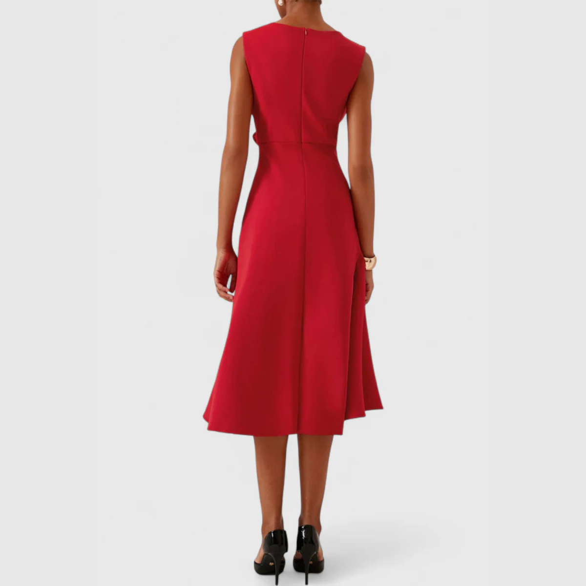 Sheila™ | Asymmetrical Draped Midi Dress