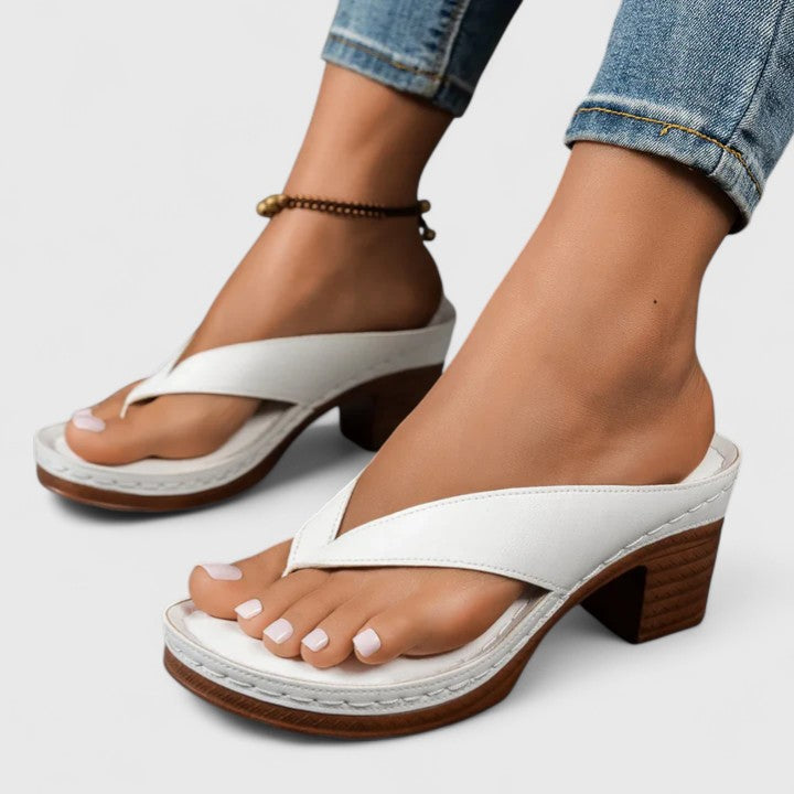 Remy | Women's Platform Sole Thong Sandals with Block Heel
