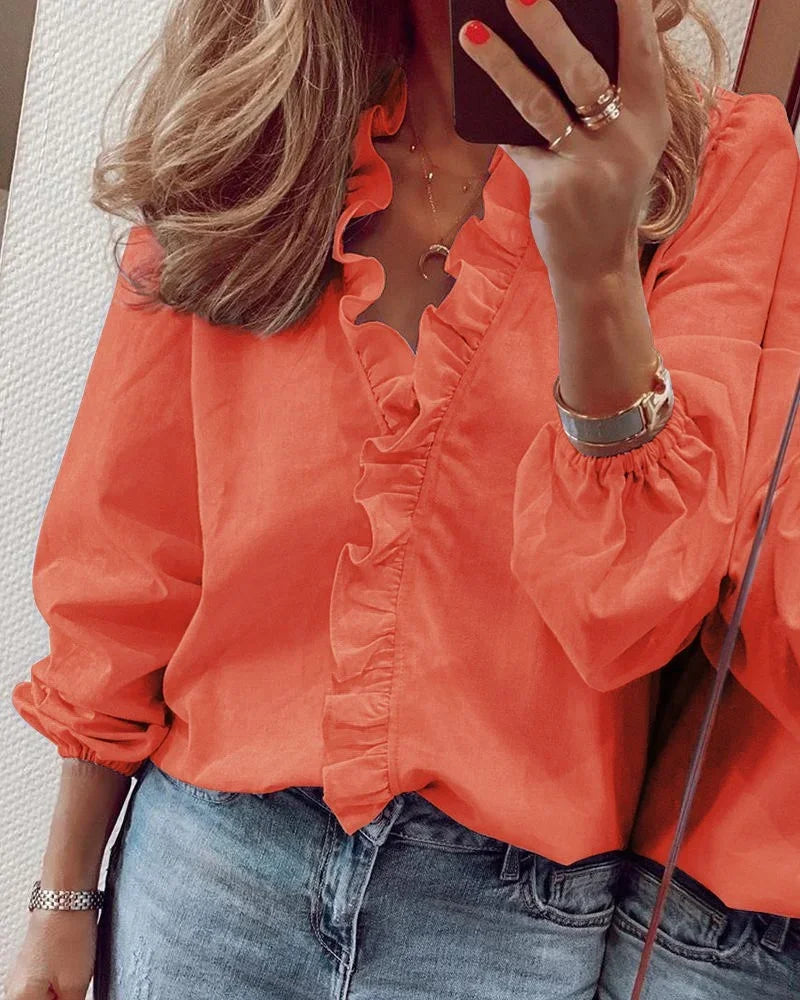 Enola™ | Playful Ruffle Feminine Blouse