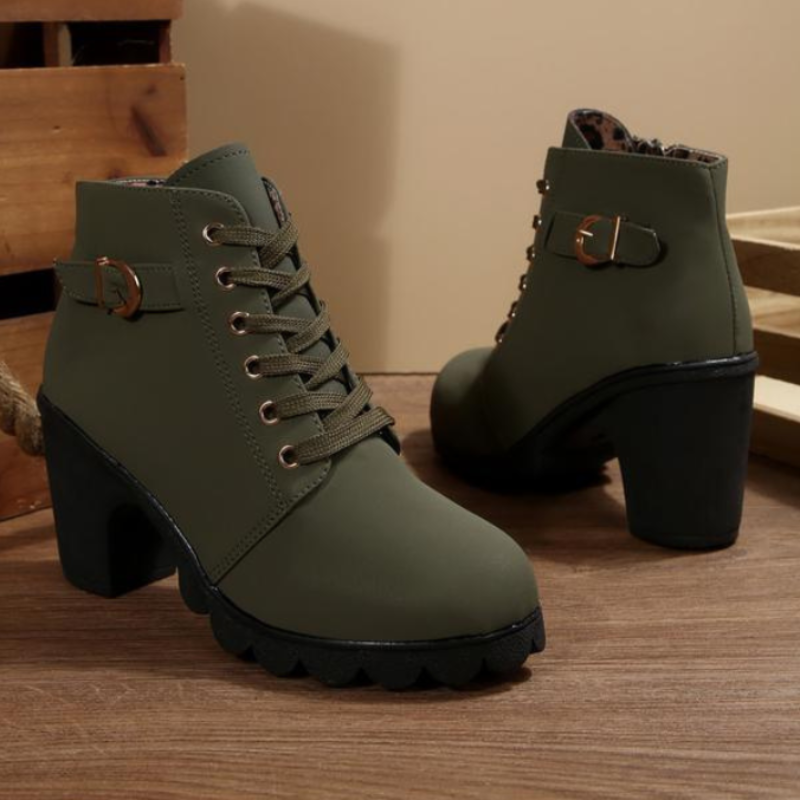 Demi™ | Stylish Lace-Up Chunky Ankle Boots