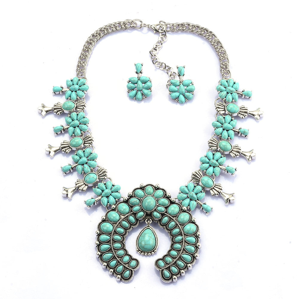 Zahara™ Southwest Turquoise Floral Necklace Set