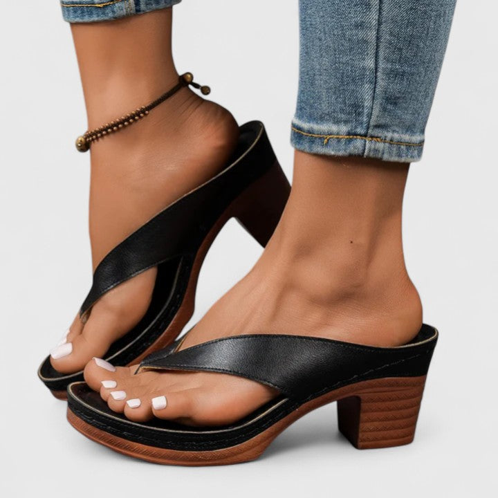 Remy | Women's Platform Sole Thong Sandals with Block Heel