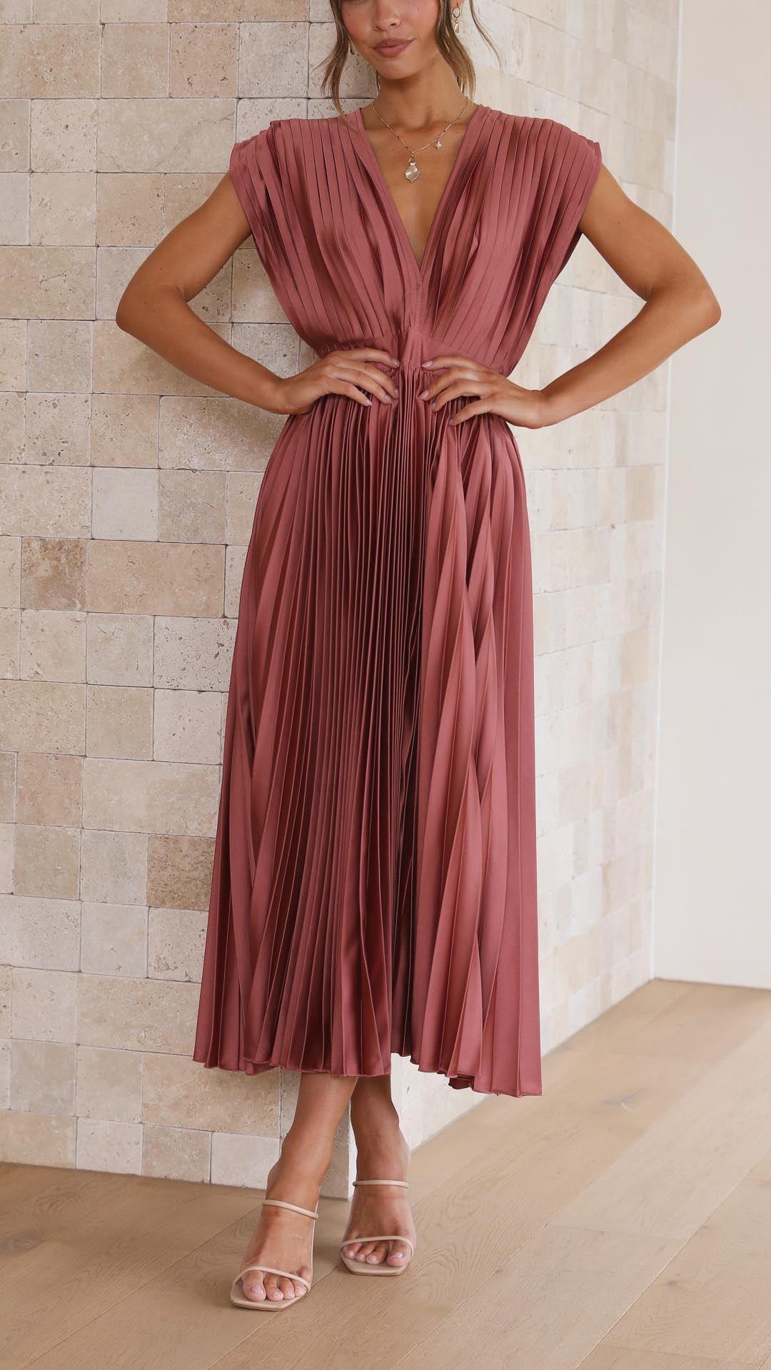 Maria™ | Chic Pleated Maxi Gown