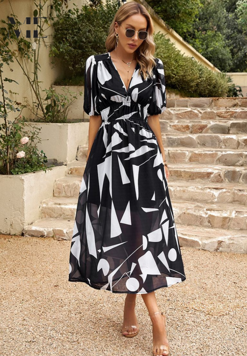 Monica™ | Chic Floral Elegance Dress