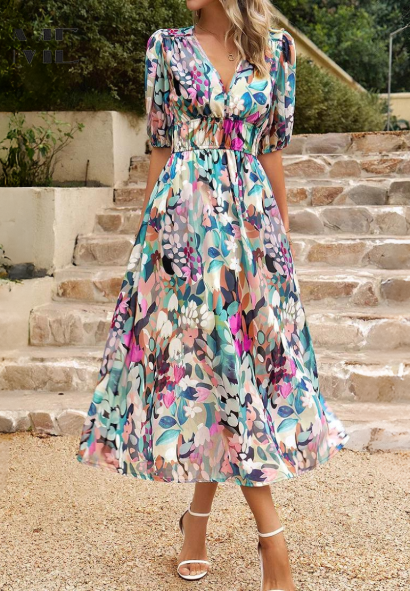 Monica™ | Chic Floral Elegance Dress