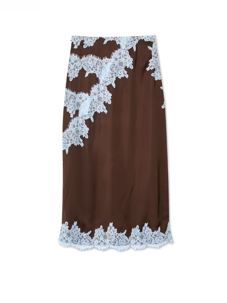 Mabel™ | Chic Lace Panel Top and Skirt Ensemble