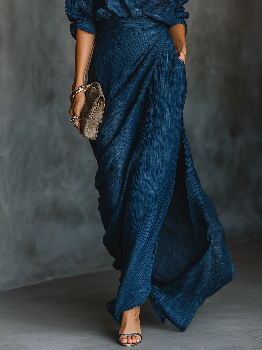 Lucille™ | Chic Shirt and Maxi Skirt Ensemble