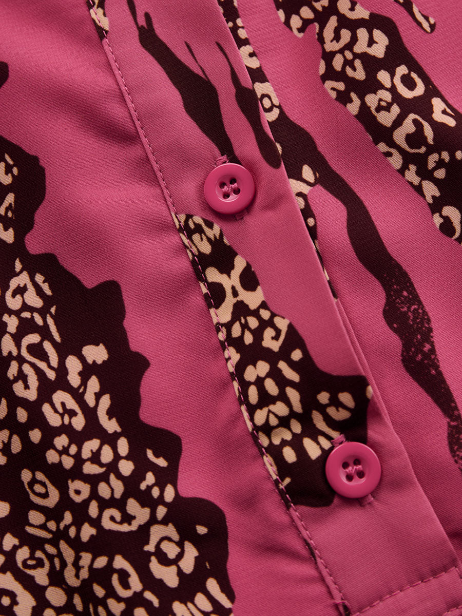 Allegra | Women's Long Sleeve Jumpsuit in Leopard Print