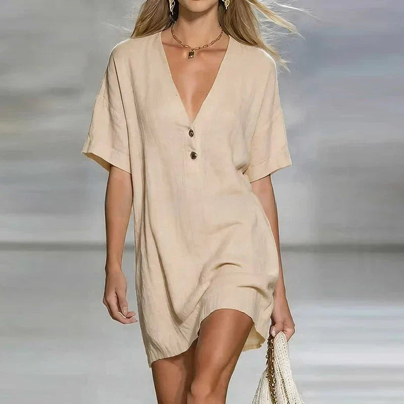 Amelia | Women's V-Neck Short Sleeve Dress
