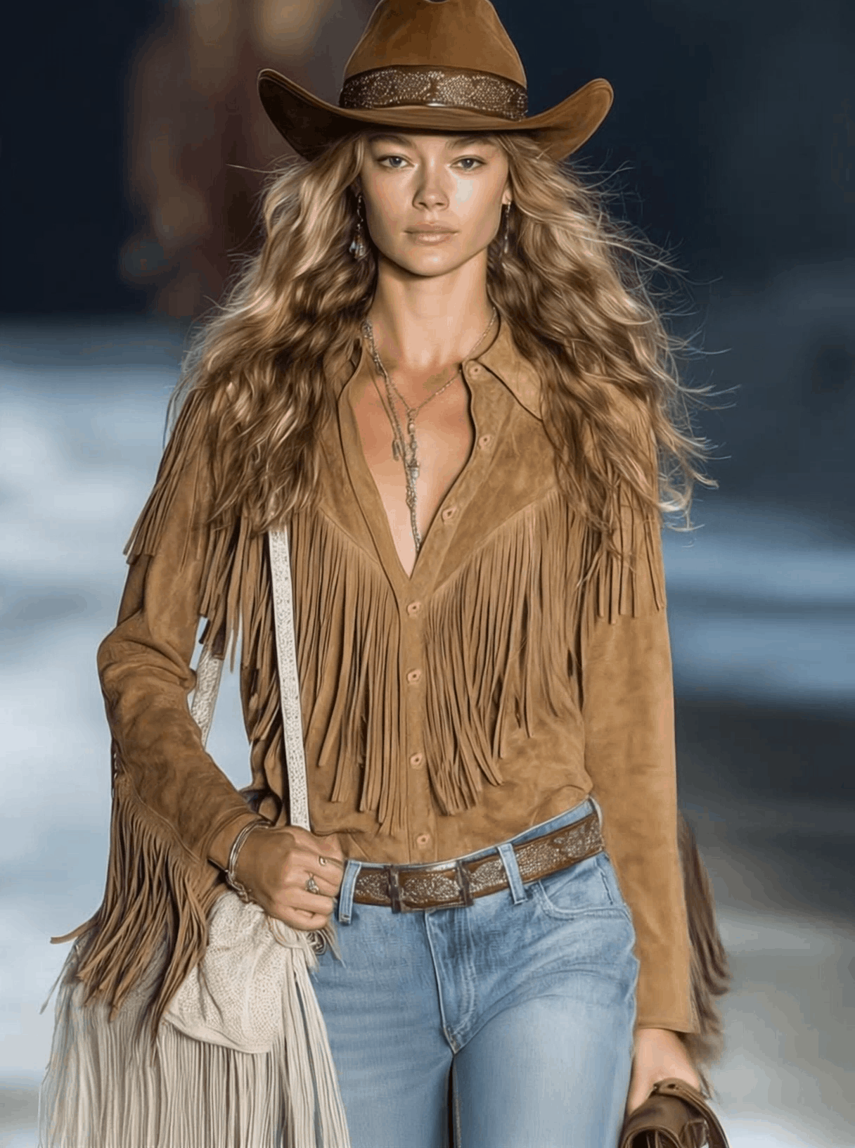 Aspen | Women's Long Sleeve Western Shirt with Fringe