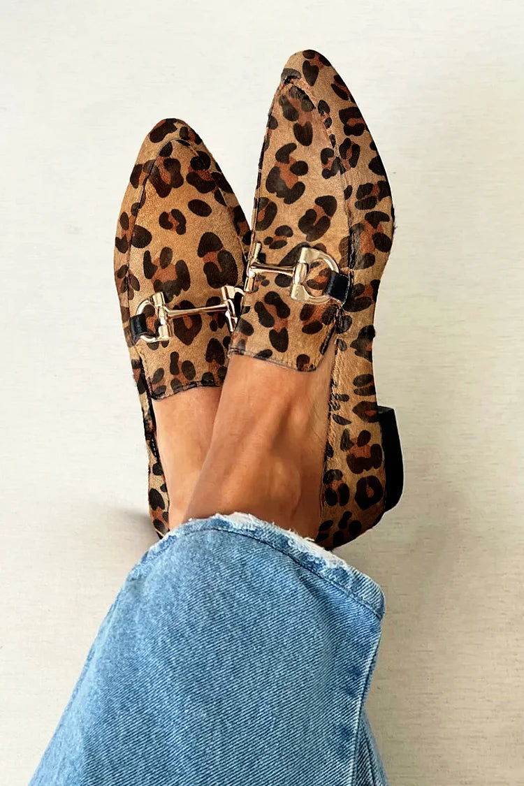 Astoria | Women's Leopard Print Loafers with Bit Detail