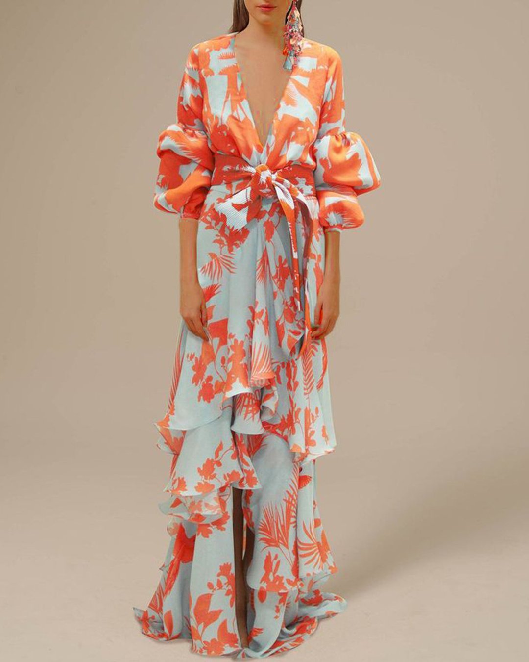 Aurelia | Women's Maxi Dress with Floral Wrap Design