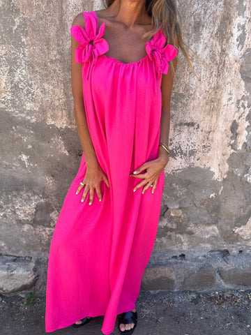 Floral Shoulder Maxi Dress