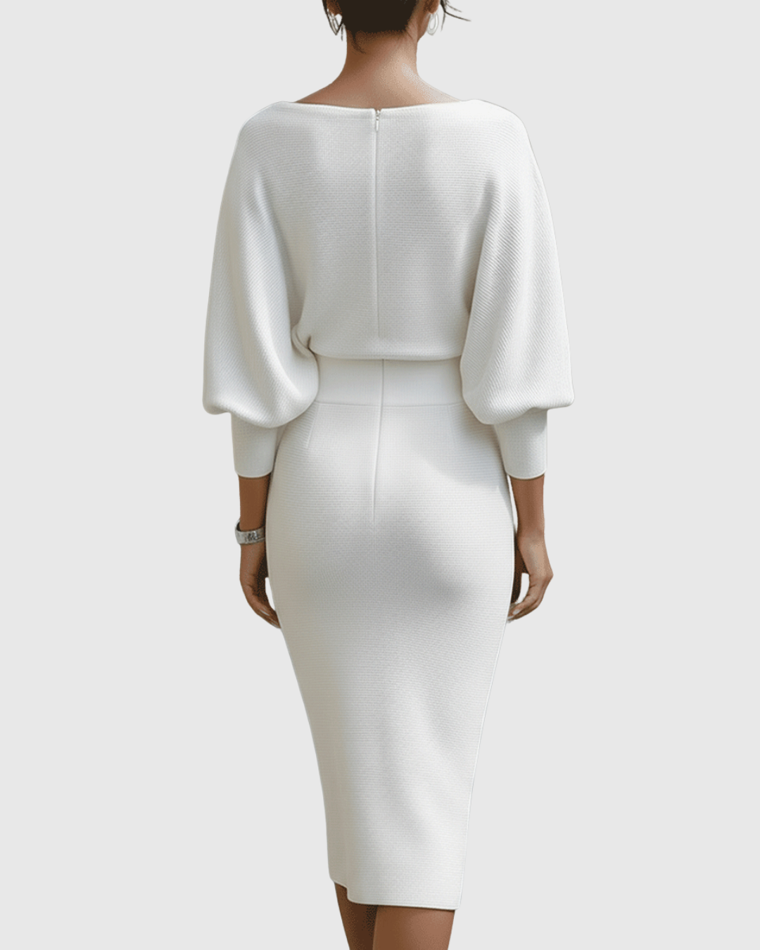 Beatrix | Women's Long Sleeve Midi Dress with Cowl Neck