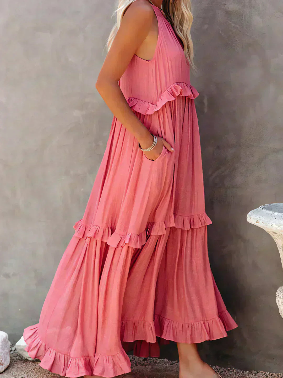 Courtney™ | Chic Sleeveless Ruffle Dress