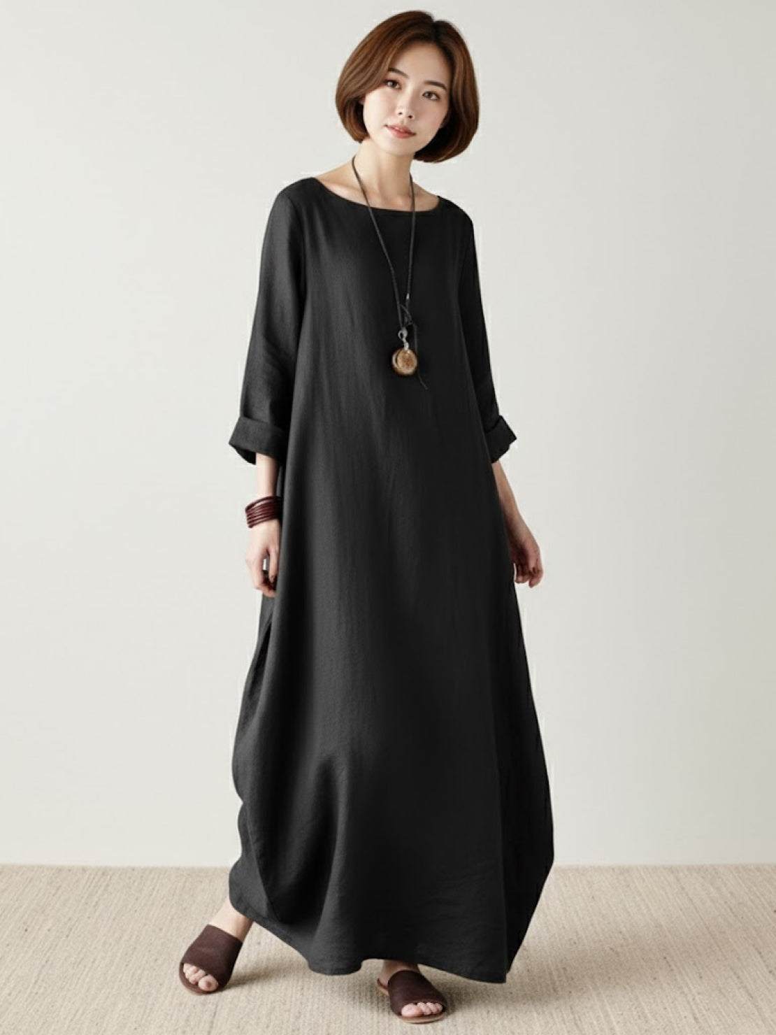 Serena | Women's Bohemian Oversized Maxi Dress with 3/4 Sleeves