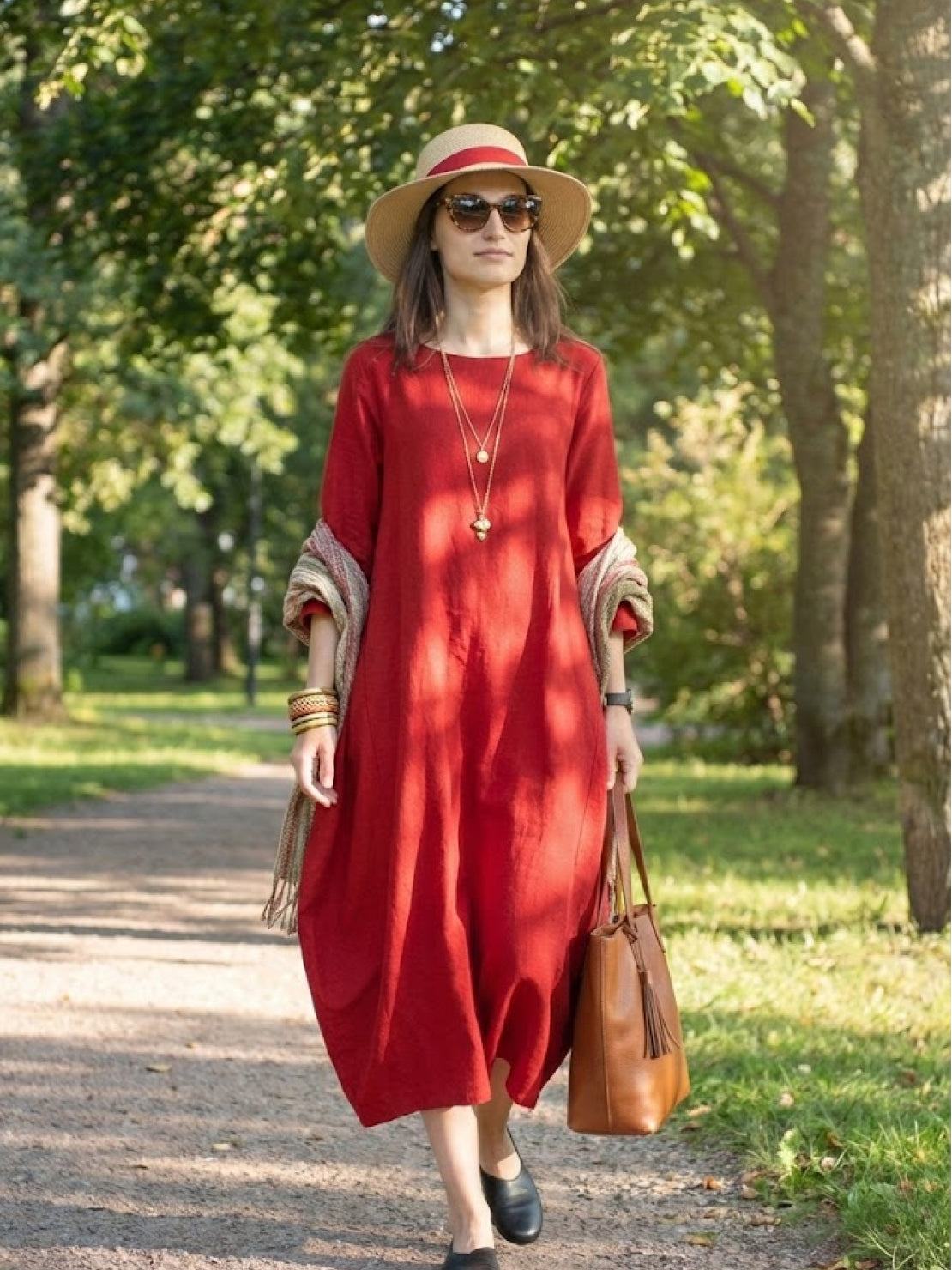 Serena | Women's Bohemian Oversized Maxi Dress with 3/4 Sleeves