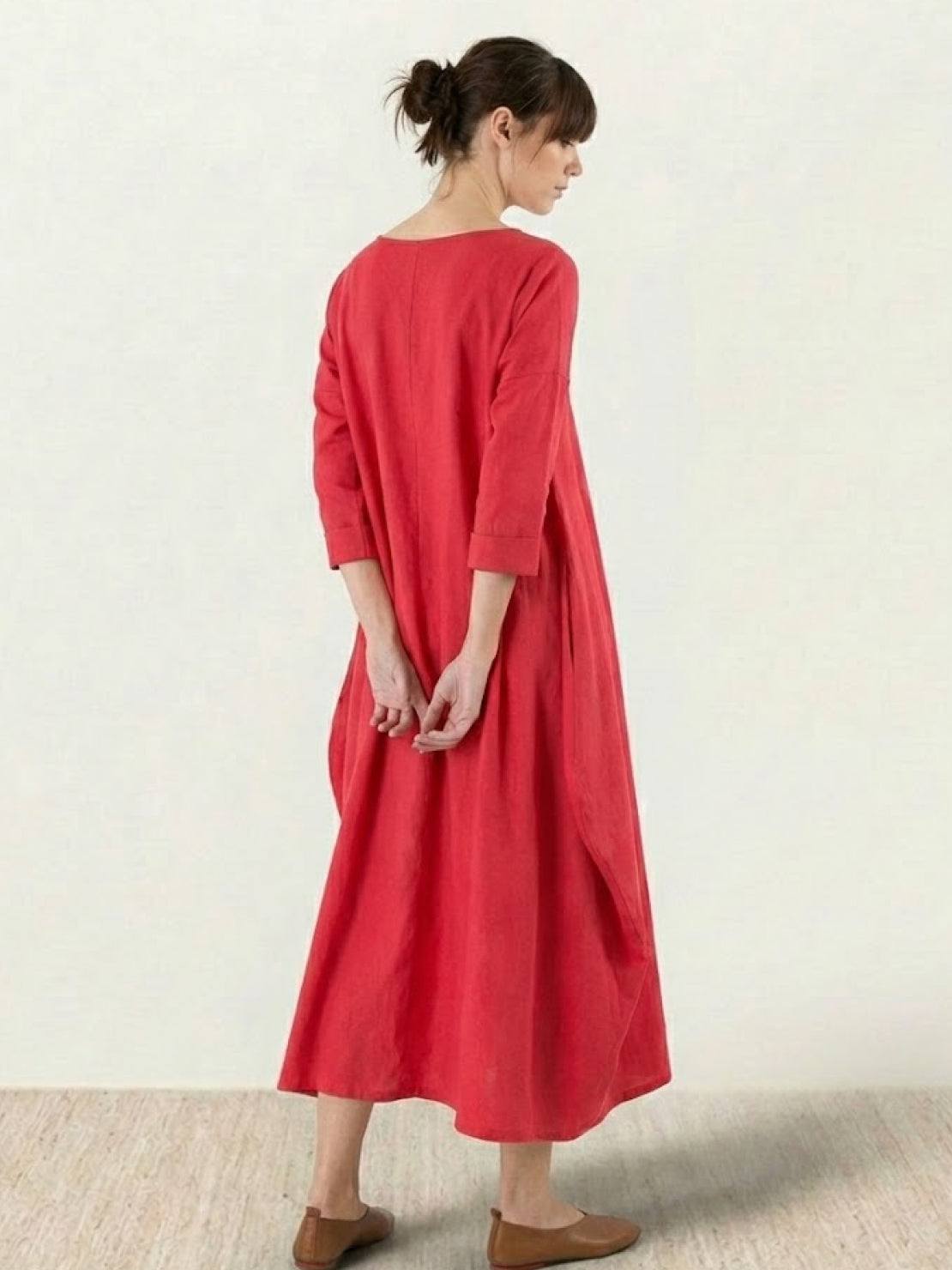 Serena | Women's Bohemian Oversized Maxi Dress with 3/4 Sleeves