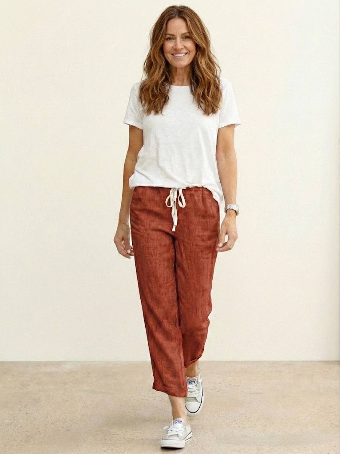 Harper | Women's Straight-Leg Casual Pants with Drawstring