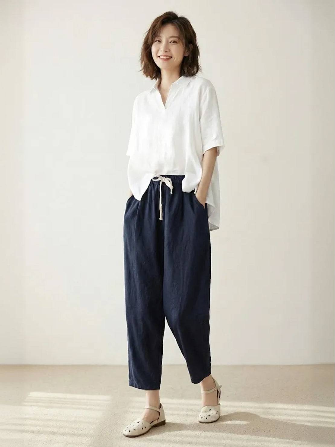 Harper | Women's Straight-Leg Casual Pants with Drawstring