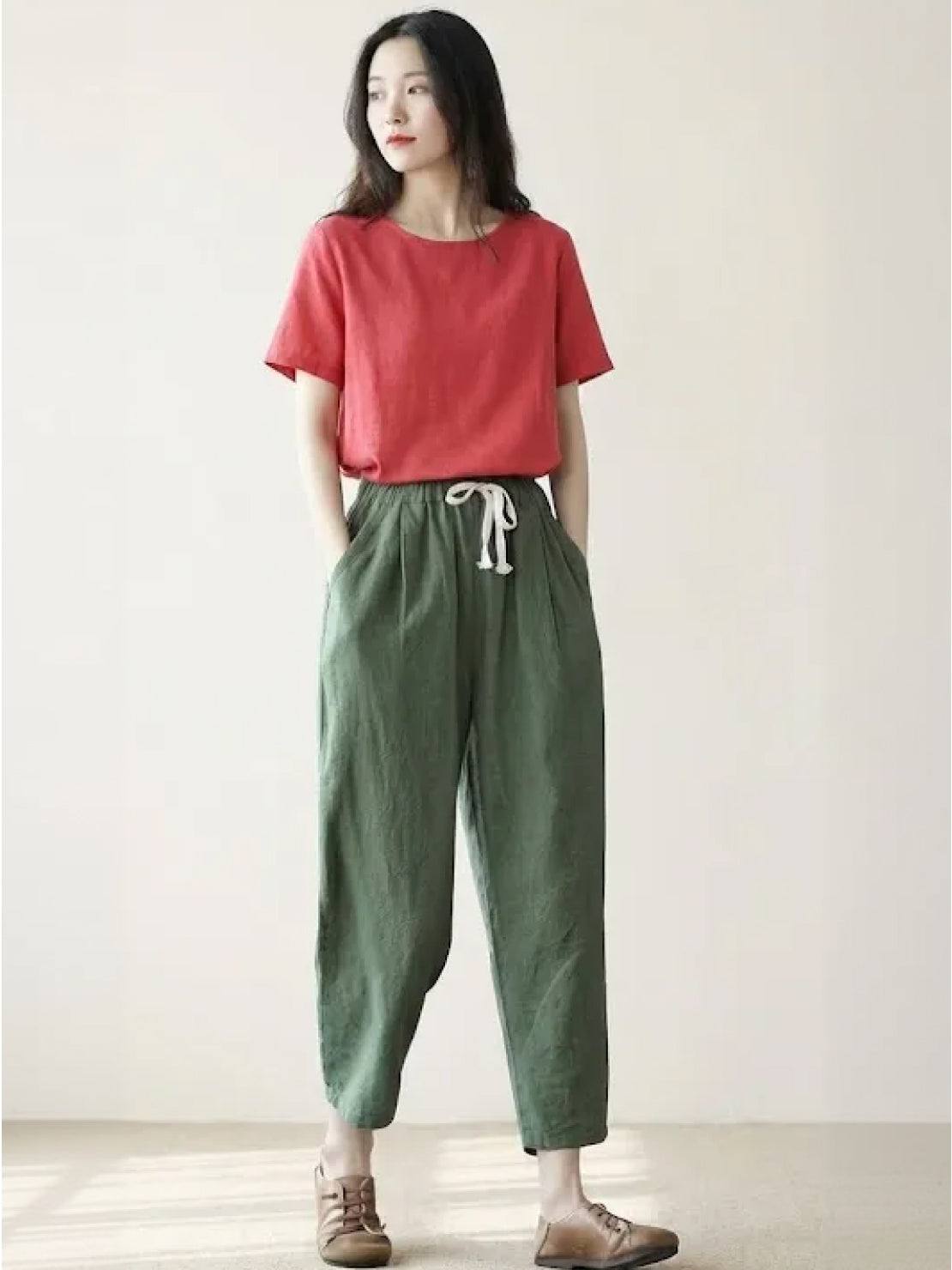 Harper | Women's Straight-Leg Casual Pants with Drawstring