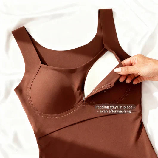 Calista | Women's Square Neck Tank Top with Built-In Bra