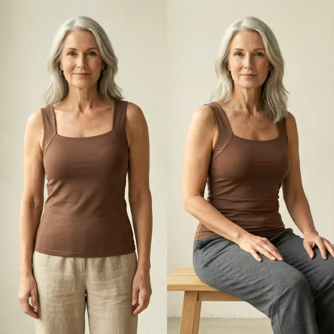 Calista | Women's Square Neck Tank Top with Built-In Bra