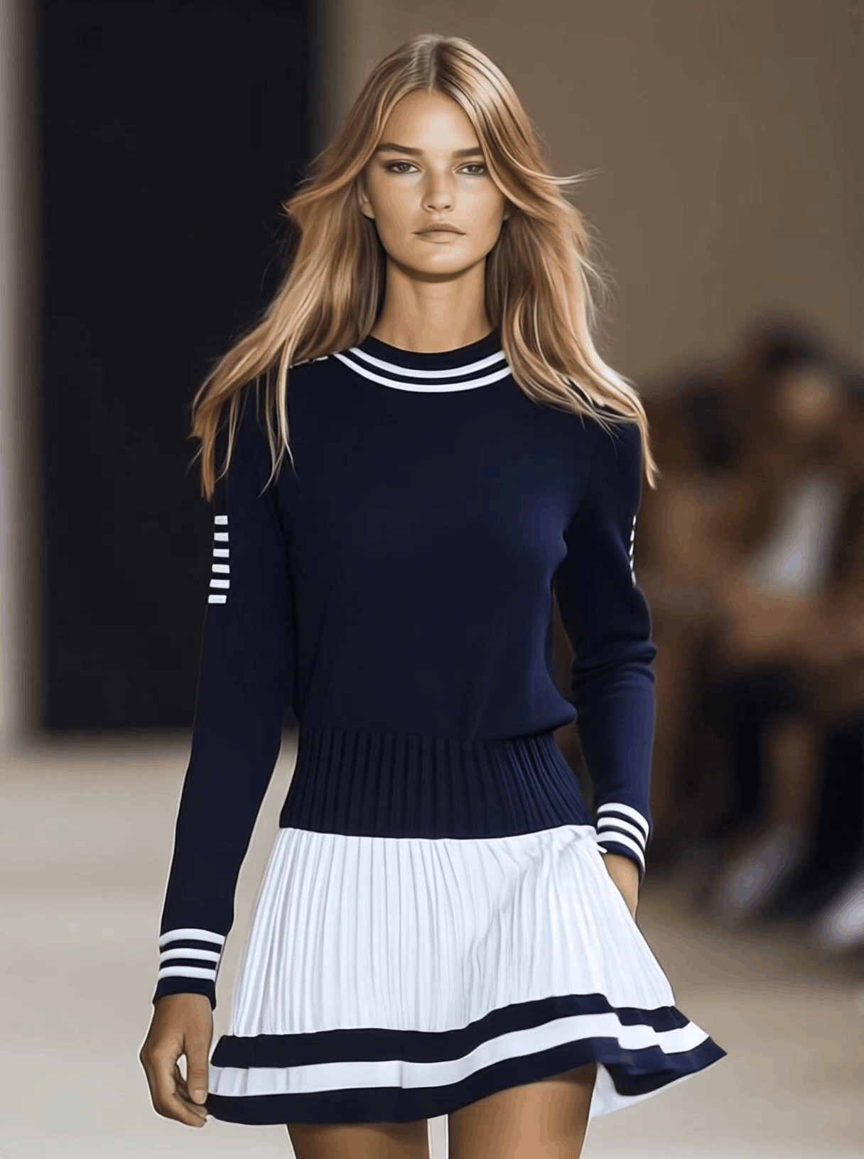 Calypso | Women's Striped Round Neck Mini Dress" can be rewritten as: "Calypso | Women's Striped Mini Dress with Round Neck